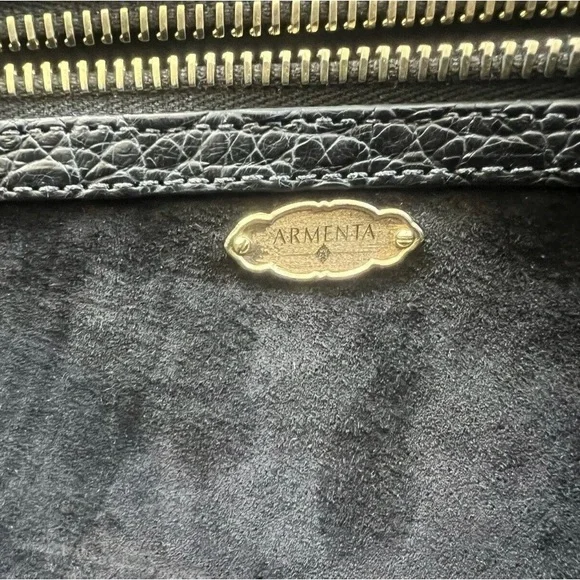 Armenta Black Satchel with Crocodile Texture - Picture 9 of 10